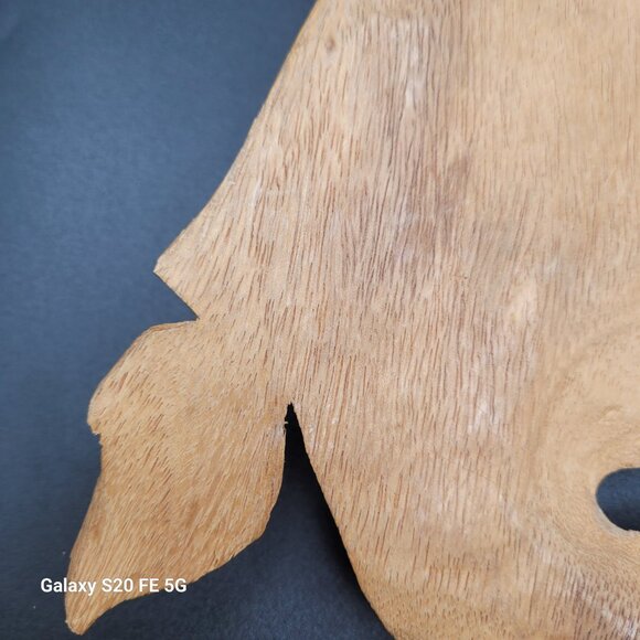 Natural Wood Hanging Wall Decor Carving - Laughing Face Hand Carved - Picture 7 of 15